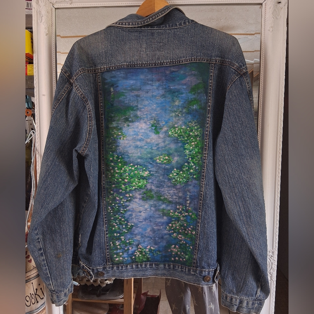 EXAMPLE OF WORK Blue Jean Jacket with Artistic Back
